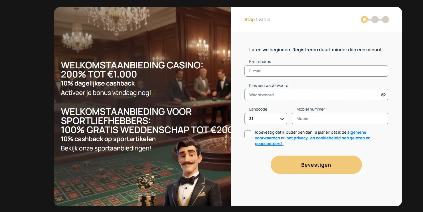 dicespin casino registreren